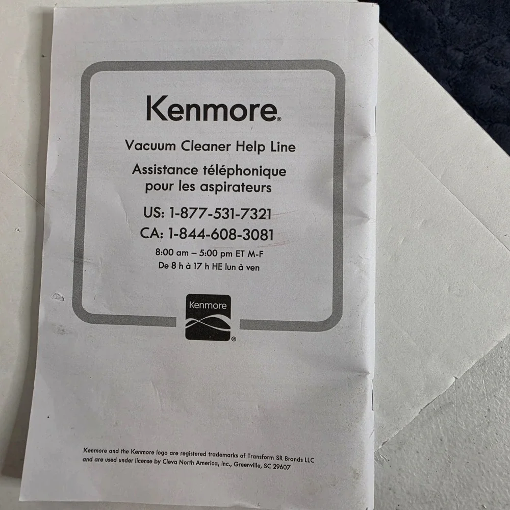 Kenmore Canister Vacuum Cleaner Attachments With Booklet Series 400